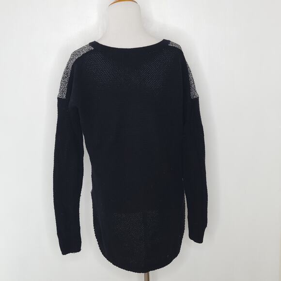 Madewell Chronicle Texture Pullover Sweater Colorblock Textured Black Small - Picture 4 of 11